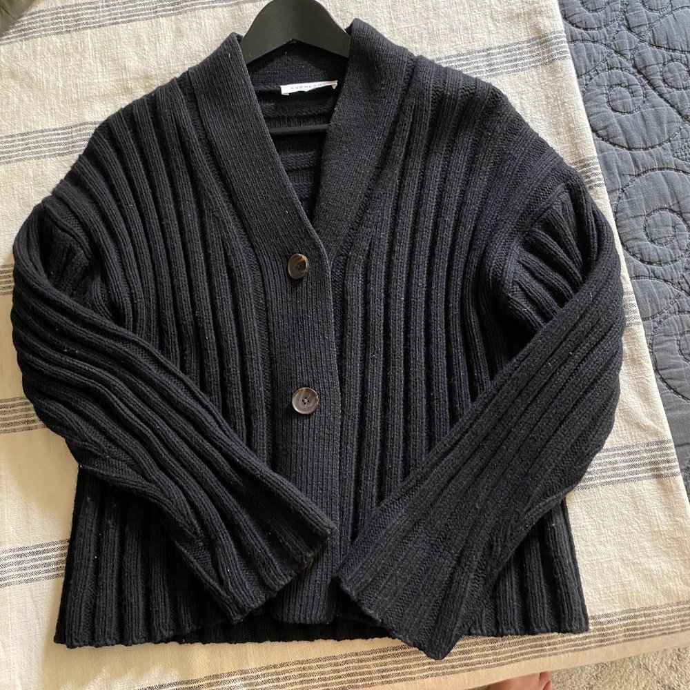 Everlane wool-cashmere rib v-neck cardigan